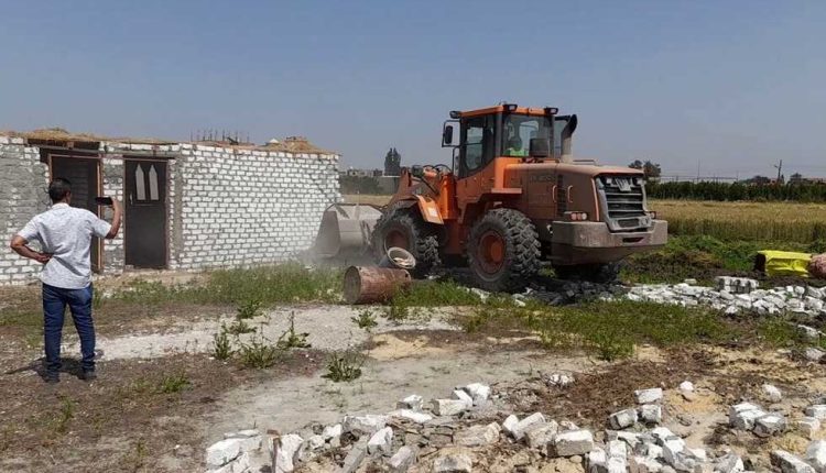 ازالة 11 حالة تعدى على أراضى أملاك الدولة فى حامول بكفر الشيخ